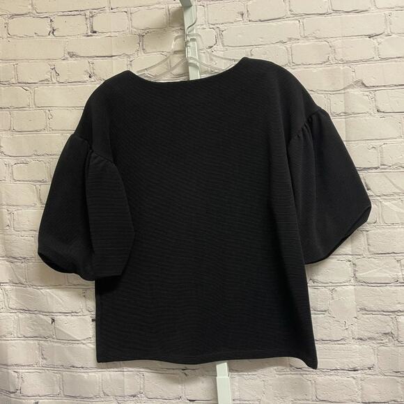 ANTHROPOLOGIE - DOLAN - Black Puff Sleeve Blouse - Picture 8 of 10